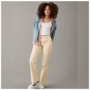 NWT American Eagle Stretch Cream Curvy High Rise Kick Boot Corduroy Pants Sz 20